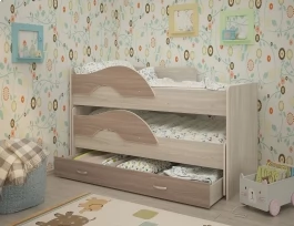 Кровать детская с ящиком Матрешка Ясень Шимо